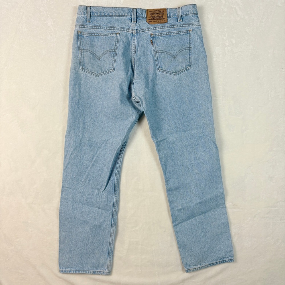 Levi's 505 Jeans Mens 38x30 Light Blue Good Vintage Orange Tab Straight Leg 90s - Picture 10 of 15